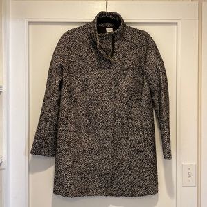 J Crew Black & White Wool Coat